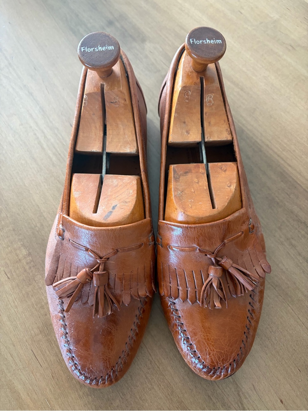 Men’s Brown Leather Tassel Fringe Loafers